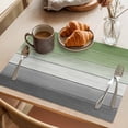 thumbnail image 3 of Sage Green Gray Placemats Set of 4 Vintage Country Ombre Chic Wooden Grain Place Mats Indoor Wipeable Table Mats Washable Cloth Dining Table Placemats for Kitchen Holiday Party Home Decor 13x19 Inch, 3 of 9