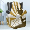 thumbnail image 4 of Rooster Soft Flannel Fleece Throw Blanket, Morning in the Farm with Cockerel at Dawn with Sunrise in the Background, Cozy Plush for Indoor and Outdoor Use, 70" x 90", Sepia Pale Coffee, by Ambesonne, 4 of 5