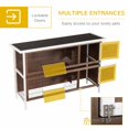 thumbnail image 4 of 2 Tier Wooden Rabbit Hutch Bunny Pet House Wooden Coop Run, Brown, 4 of 7