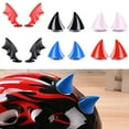 thumbnail image 2 of CENL 2pcs/set Motorcycle Short Horn Helmet Decoration Sticker Helmet Accessories, 2 of 4