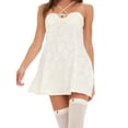 thumbnail image 2 of Biezeib Women's Short Mini Dress, Summer Sleeveless Spaghetti Strap Cutout Jacquard Dress, 2 of 5