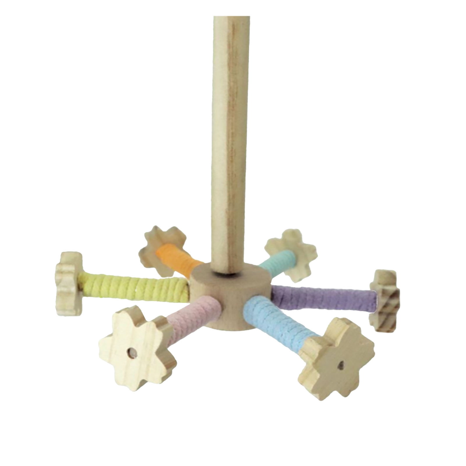 Pet Toys Interactive Bird Stand Toy Rotating Wooden Exercise Wheel for Parrots Cage Accessories to Promote Energy and