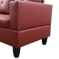 thumbnail image 7 of Hommoo Faux Leather Modern Sectional Sofa, Living Room Furniture Sets,L Shaped 4-Seat Couch Sofa Set for Home, Apartment, Dorm, 16'' Back Height, Red(No Ottomans), 7 of 7