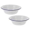 thumbnail image 4 of Vintage Enamel Mixing Bowls - 2pcs Large Soup/Cereal/Fruit Salad Rice Basin, 4 of 4