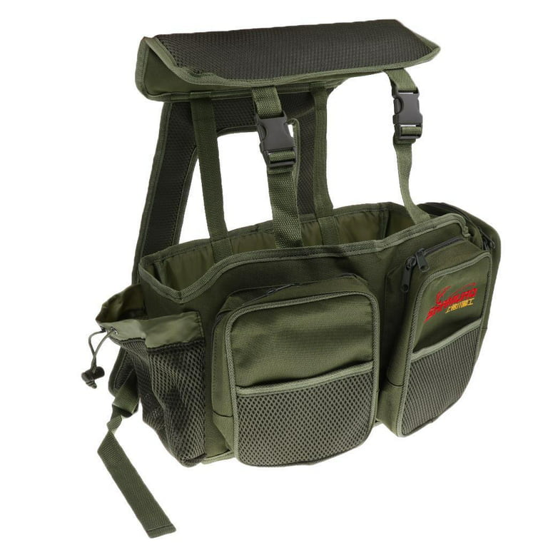 Fishing Seat Box Backpack Fishing Camping Tackle Bag Seat Box Bag Green, Size: As described