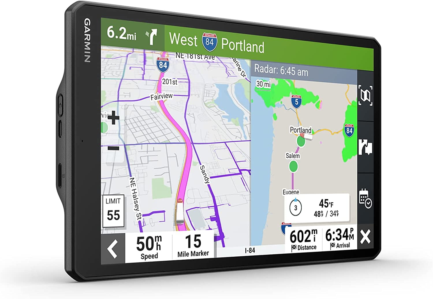 Restored Garmin dēzl OTR1010 10" Truck GPS Navigator, Custom Routing, Birdseye Satellite View, Bluetooth, Live Traffic, Black (Refurbished)