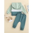 thumbnail image 3 of Inevnen Toddler Baby Boy Clothes Fall Winter Outfits Color Block Hoodie Sweatshirt Tops Jogger Pants Set, 3 of 8