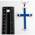thumbnail image 2 of R.h. Jewelry Stainless Steel 3 Inches Long Large Two-tone Blue Cross Pendant, 2 of 3