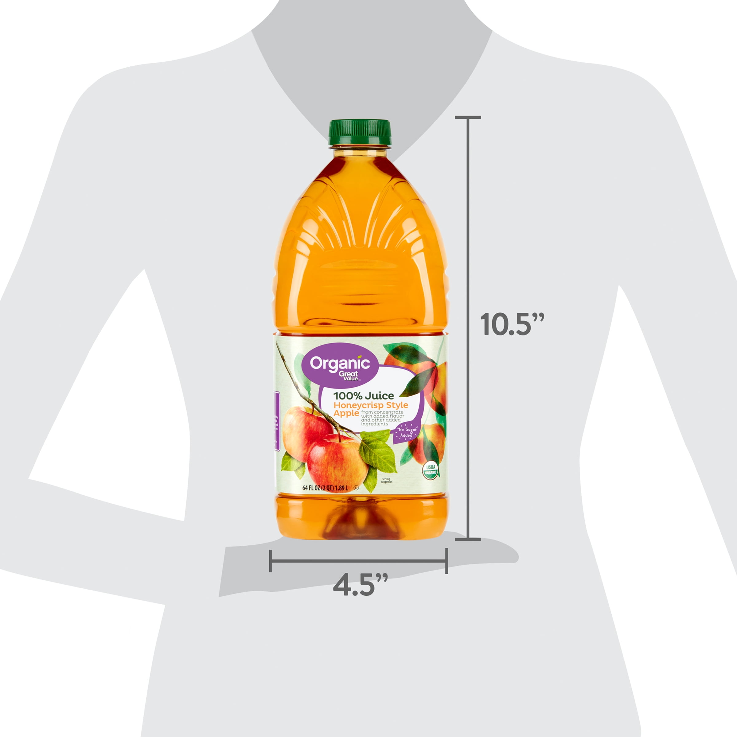 Great Value Organic Honeycrisp Style Apple Juice, 64 fl oz