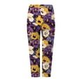 thumbnail image 5 of YDFCWXW Women's Capri Leggings Floral Printed Plus Size Capris High Waist Knee Length Slim Fit Cropped Legging for Yoga Dark Purple, L, 5 of 6