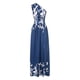 thumbnail image 2 of VISgogo Vestido de un hombro para mujer, estampado floral / Tie Dye, sin mangas, dobladillo dividido, plisado, cintura alta, falda de una pieza VISgogo moda, 2 of 9