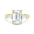 thumbnail image 2 of ESTE ORIGIN 2.00Ct Emerald Cut Moissanite Trilogy Engagement Ring – Tapered Baguette Sides in 14K Yellow Gold for Women US 10, 2 of 8