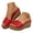 Red, variant on Women's Platform Wedge Sandals Summer Open Toe Slip on Slides Cork Heeled Casual Walking Shoes