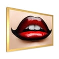thumbnail image 2 of Designart 'Woman Lips With Red and Black Lipstick' Modern Framed Art Print, 2 of 4