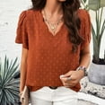 thumbnail image 5 of Loose Sleeve Style Solid V Neck Short Sleeve Top Womens Athletic Wear Woman S Tee Shirt Women Swim Tee Comfy Summer Shirts Phrasing Shirt Tops Long Sleeve for Women Womens Summer Tunics 2 Sleeve Solid, 5 of 8