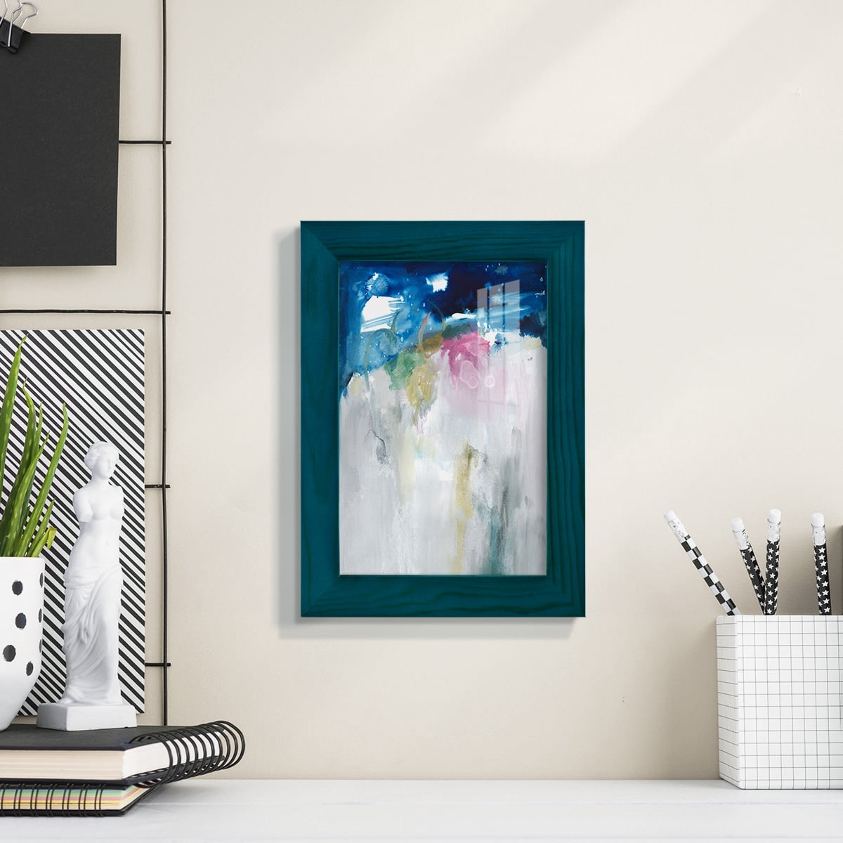 Rising I - Framed Print w/glass - Ocean Blue