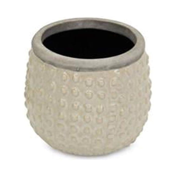 Osanna Curved Beige Ceramic Pot - Small