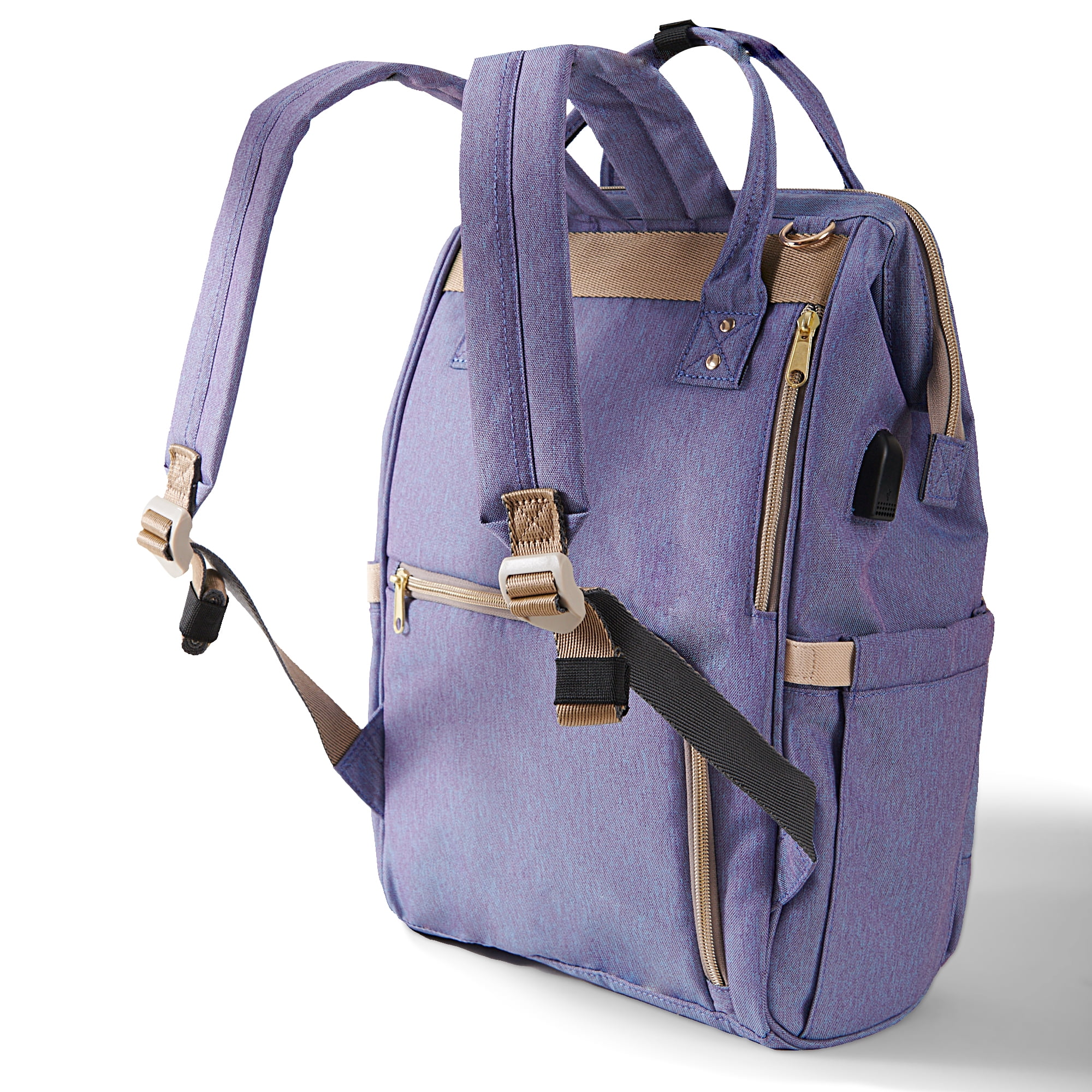 Sunveno Embroidered Backpack Diaper Bag Travel Backpack, Purple Deer