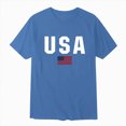 thumbnail image 4 of kpoplk Men's Big and Tall T-Shirts Relaxed Fit Short Sleeve Crew Neck Soft Cotton Blend Graphic Tee Casual Summer Tops Size L,Blue, 4 of 4