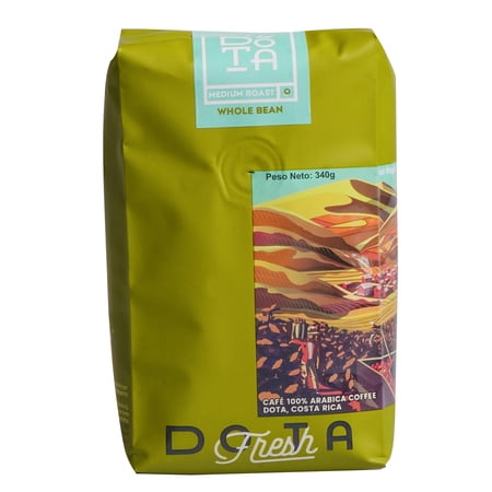 DOTA Costa Rican Whole Bean Coffee  12oz  Gluten-Free  Organic 100% Arabica Bean (Medium Roast)