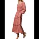 thumbnail image 1 of Vestido Elegante para Mujer, con Escote Cuadrado, Larga, Volantes, Cintura Alta, Ajustado, Plisado y Bolsillos, para y Otoño Coral S, 1 of 8