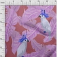 thumbnail image 3 of oneOone Cotton Cambric Pink Fabric Tropical Parrot With Leaves Fabric For Sewing Printed Craft Fabric By The Yard 42 Inch Wide, 3 of 4