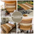 thumbnail image 6 of Farmhouse Yellow Brown Tapestry for Bedroom Wall Hanging Tapestry, Vintage Wooden Striped Ceiling Backdrop Tapestries Poster Blanket Wall Decor for Teens Room Living Room Dorm 39" x 59", 6 of 8