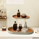 thumbnail image 1 of Double Layer Iron Storage Tray Organizer, Jewelry Perfume Makeup Display Rack, Tabletop Countertop Bathroom Kitchen Shelf, Decorative Metal Holder for Cosmetics Accessories Rings Earrings Keys, 1 of 7