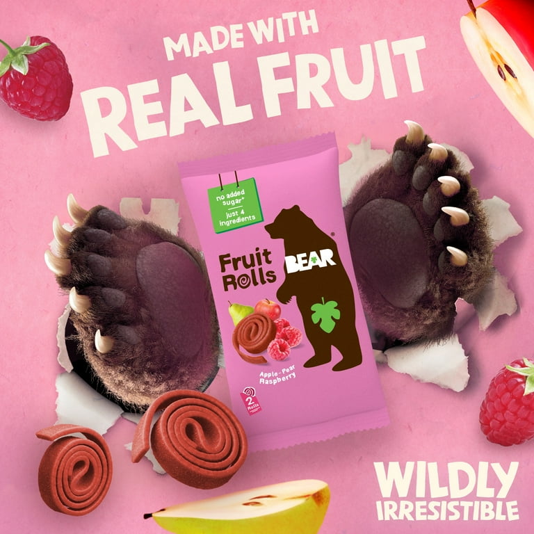 BEAR Fruit Snacks Variety pack Strawberry and Raspberry, 12.6oz