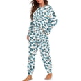 thumbnail image 2 of SCRAWLGOD Flower Pajamas for Women Set of 2 Pjs Women Long Sleeve Tops and Pants Crewneck Ladies Pj Size L Washable Womens Lounge Sets with Pockets, 2 of 7
