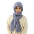 thumbnail image 1 of Guardurnaity Manténgase a la moda y abrigado con un gorro de punto de grano tejido único, bufanda, gorro de punto de invierno grueso de terciopelo Sombreros Azul, 1 of 6
