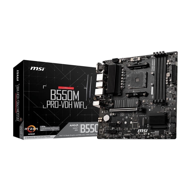 MSI PRO B550M PRO-VDH WIFI AM4 AMD B550 SATA 6Gb/s USB 3.0 Micro 