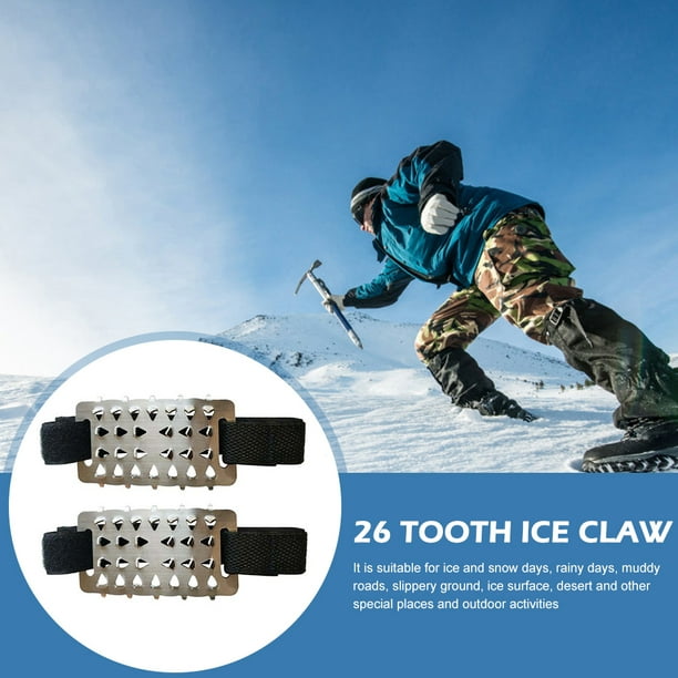 Anti-Slip Ice Crampons Traction Snow Grips Acier 12 dents pour escalade  marche