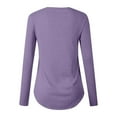 thumbnail image 3 of Women‘s Solid Color Long Sleeve Printed Top Pink M, 3 of 4