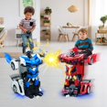 thumbnail image 4 of CNKOO Voiture Robot Télécommandée Transformable Jouet 2,4 GHz 1 18 Rechargeable Voiture de Course Cascade Rotative à 360° Jouets pour Enfants Garçons Filles Âge 8 9 10 11 Ans Jouet Cadeaux (Voiture de Police Bleue), 4 of 6