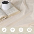 thumbnail image 4 of Superior Nobel Cotton Textured Chevron Woven Blanket, King, Ivory, 4 of 10