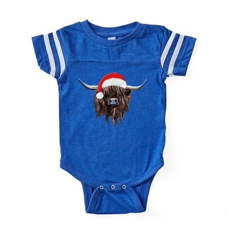 

CafePress - Highland Cow Santa Hat Xmas - Cute Infant Baby Football Bodysuit