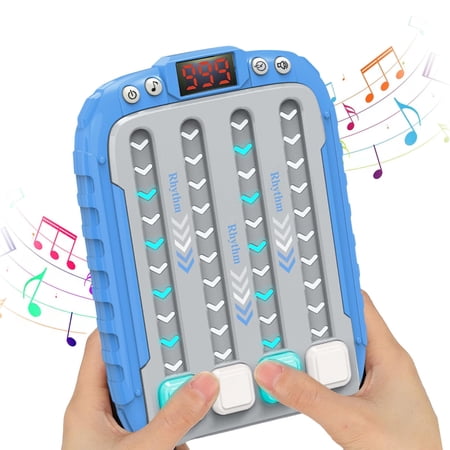 Children's Rhythm Game Machine, Rhythm Button Game, Rhythm Push Machine, Children's Rhythm Game, Light, Music Adjustable Mode Push Button Game, Blue
