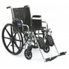 Medline Excel 2000 18'' Wheelchair, Removable Full Length Arms, Elevating Legrests