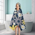 thumbnail image 6 of Navy Daisy Flower Pattern Hooded Bath Towel，50"x30" for Ages 3 To 12 Kids, Quick Dry Lightweight Soft Microfiber Hood Beach Towel Cover Up for Kids, 6 of 7