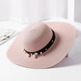 thumbnail image 6 of SikaFu High Quality Summer Sun Hats for Women Solid Large Brimmed Sun Hats Black White Floppy Hats with Pearls Ladies Beach Hat, 6 of 6