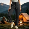 thumbnail image 5 of Inleife Women Solid Straight Leg Cargo Pants Zipper Button Closure Multi Pocket Outdoor Casual Utility Long Trousers, 5 of 6