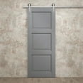 thumbnail image 3 of Modern Barn Door 28 x 84 inches | Ego 5010 Painted Grey Oak | 6.6FT Silver Rail Track Heavy Hardware Set | Solid Panel Interior Doors, 3 of 5