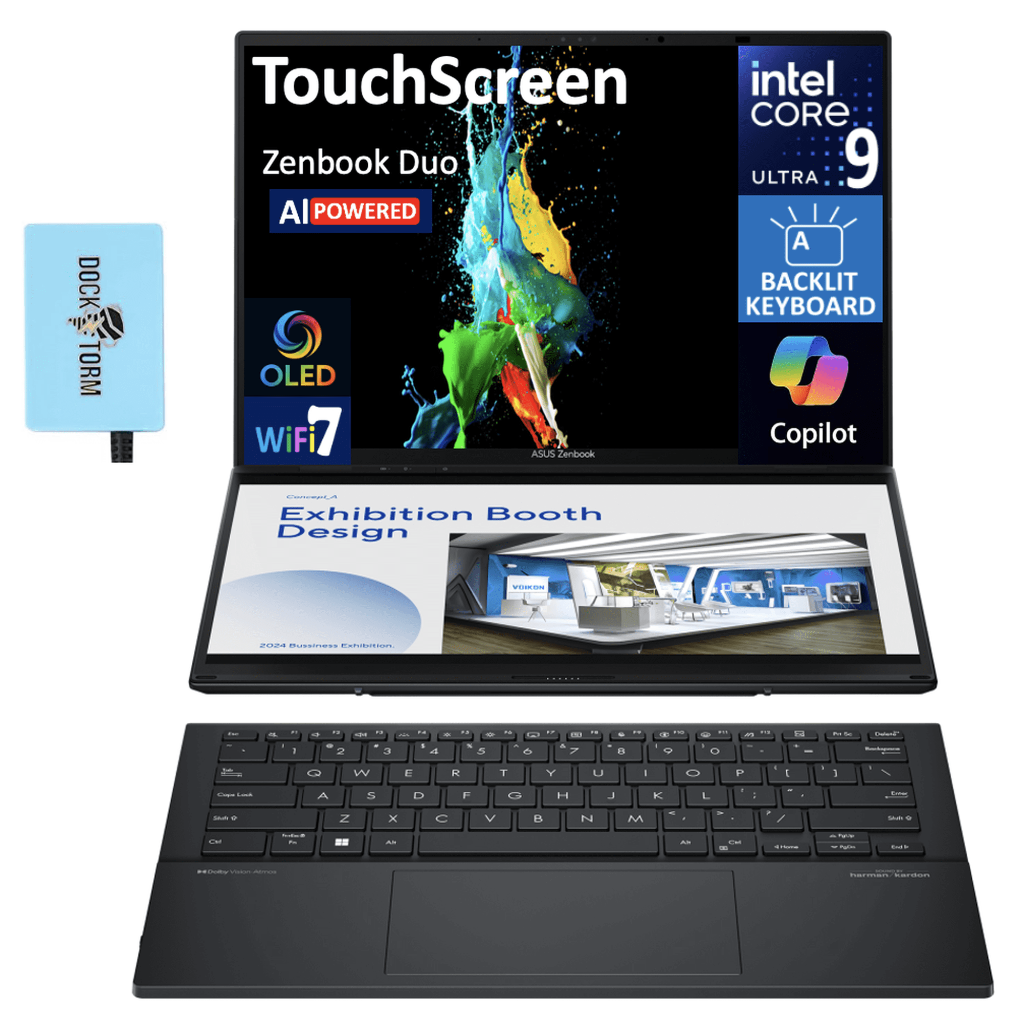 ASUS Zenbook DUO 14in Touch Ultra 9 285H 32GB 4TB SSD Win11 Pro w/DKZ Hub