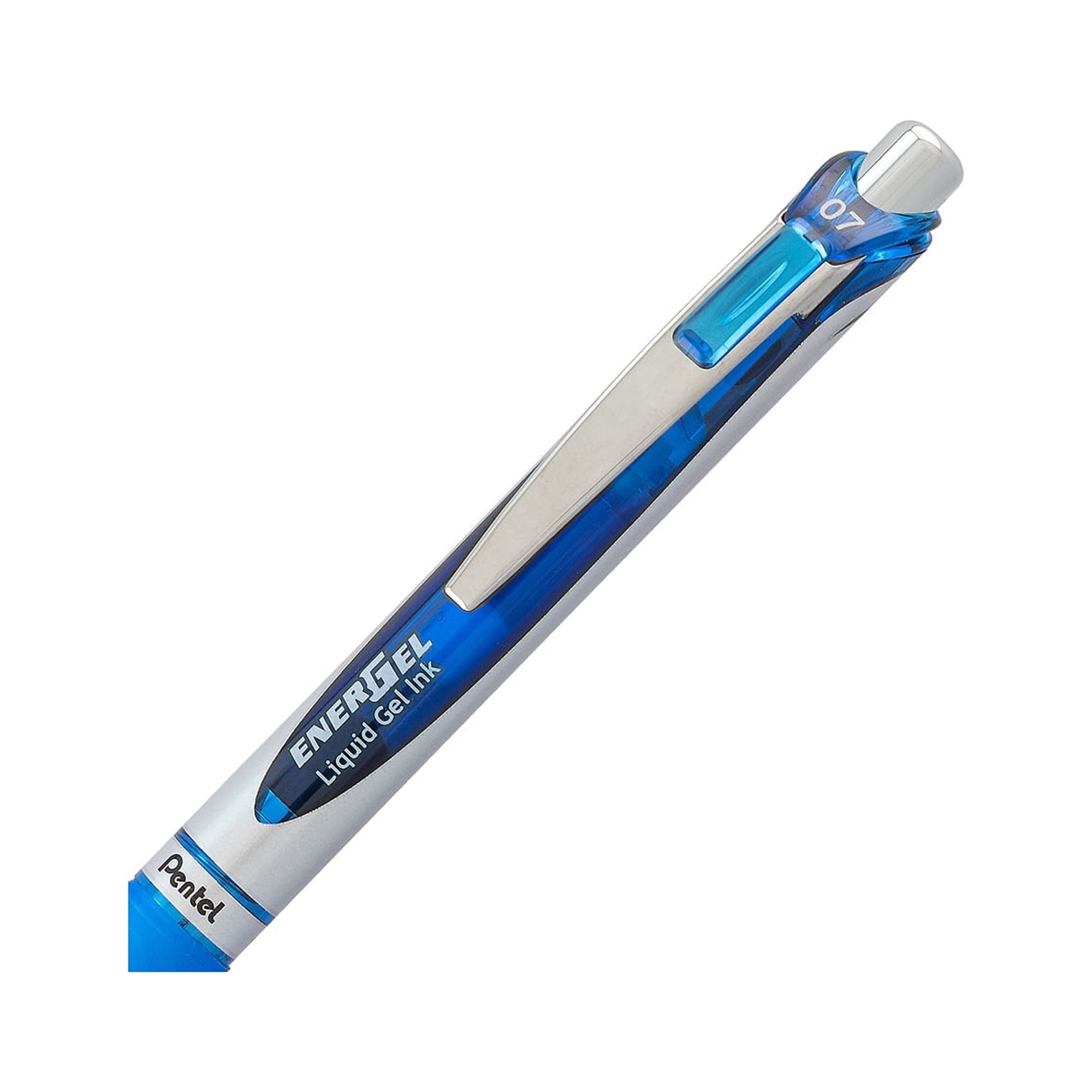 Pentel EnerGel RTX Retractable Liquid Gel Pen  (0.7mm) Metal Tip  Medium Line  Blue (Pack of 24)