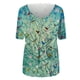 thumbnail image 4 of Puntoco Tallas grandes Mujer Manga corta Impreso Cuello en V Tops Camiseta Blusa Puntoco Puntoco-4083, 4 of 4