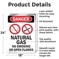 thumbnail image 2 of (2 Pack) Natural Gas No Smoking OSHA Danger Sign 18 Inch X 24 Inch Indoor / Outdoor Rust-Free Aluminum Metal Signs for Workplace, Workshop, and Construction Site, Made in the USA, 2 of 8