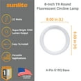 thumbnail image 3 of Sunlite 8" T9 Circline Fluorescent Lamp, 22W, 1250 Lumen, 3000K Warm White, RoHS, G10Q 4-Pin Base, 1 Pack, 3 of 6