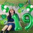 thumbnail image 3 of Green Number 19th Birthday Decoration Set Happy Birthday Banner Balloons 19 Years Old Birthday Party Supplies Helium Balloons Number 19 Balloons Latex Balloon Foil Balloon, 19th Party Balloons, 3 of 5