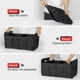 thumbnail image 2 of Simple Deluxe Car Trunk Organizer for Car,50L Large Capacity, Collapsible 2 Compartment Automotive SUV Accessories, 600D Waterproof Oxford Polyester & Non Slip Bottom, Reinforced Handle, Black, 2 of 7